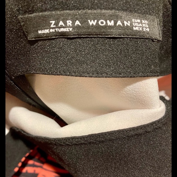 Zara Off Shoulder Dress Coral and Black - Picture 3 of 3